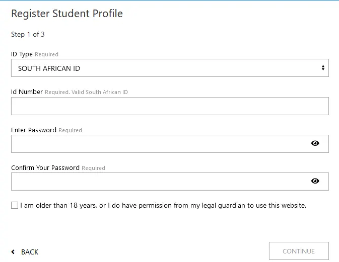Register Student Profile Thekwini