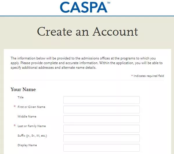 caspa create account