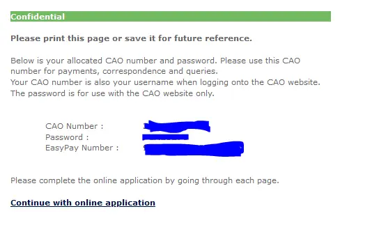 Application CAO