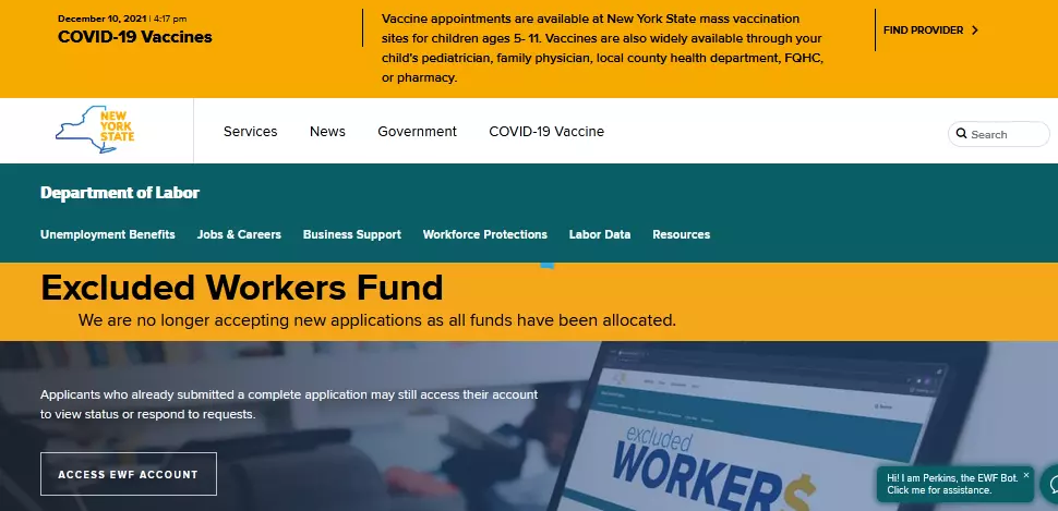 Excluded Workers Fund Application Online