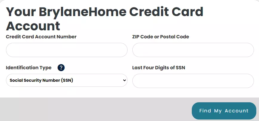 BrylaneHome credit card application 