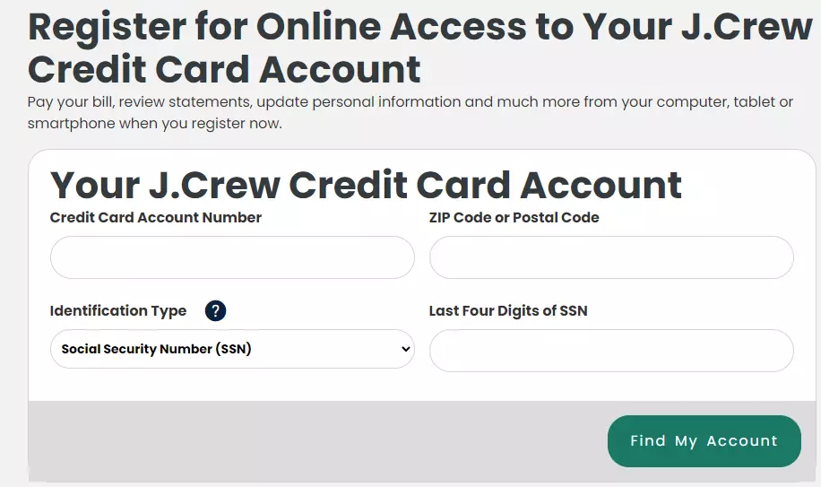login J. Crew credit card 