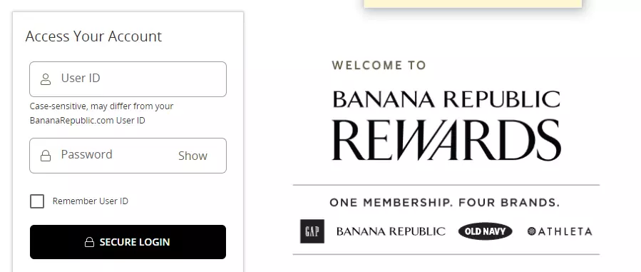 Banana Republic credit card login
