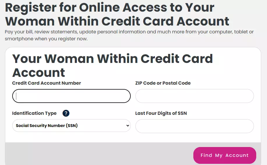 Womanwithin credit card