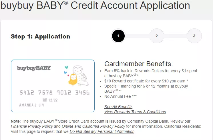 buy buy baby credit card application
