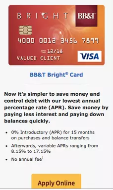 BBT Bright credit card
