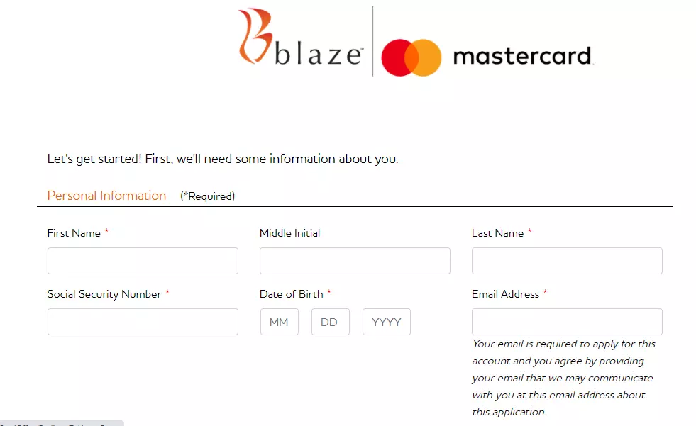 Blaze Mastercard credit card