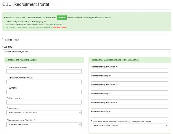 IEbC recruitment portal