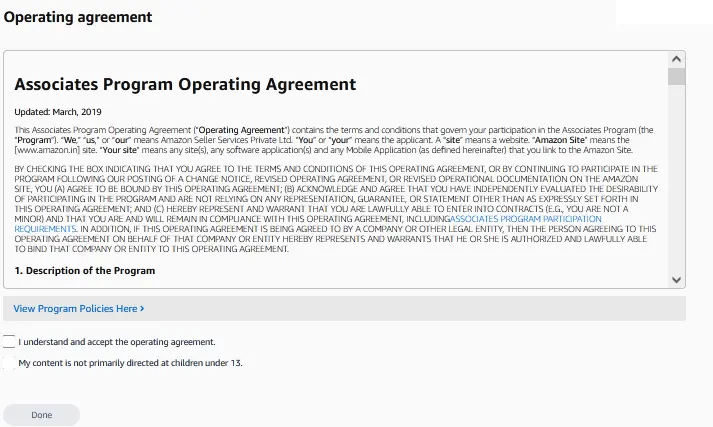 Associates Operating Agreement Amazon