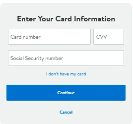 Enter card information Walmart