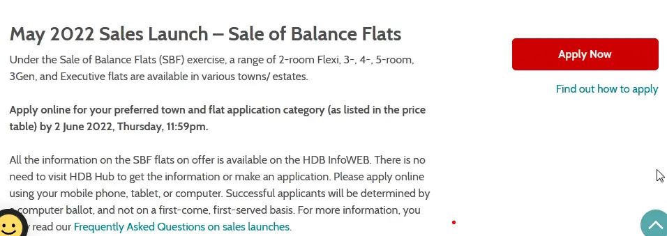 Sales of Balance flat apply