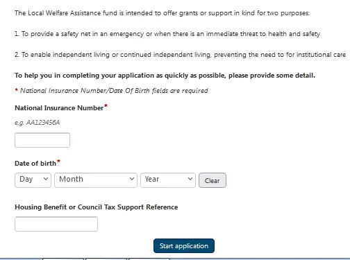 Welfare fund application