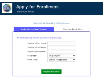 Apply for enrollment BCPS