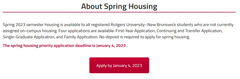 Spring Housing Rutgers